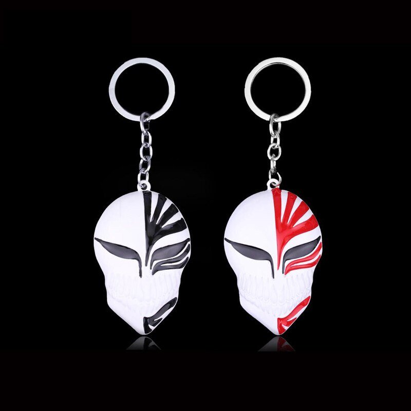 Bleach Hollow Mask Keychain Metal Pendant Anime Figure Keyring Key Holder Chain
