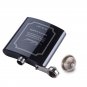 Personalized Hip Flask Stainless Steel 6oz Black Alcohol Bottle Whiskey Gift Set