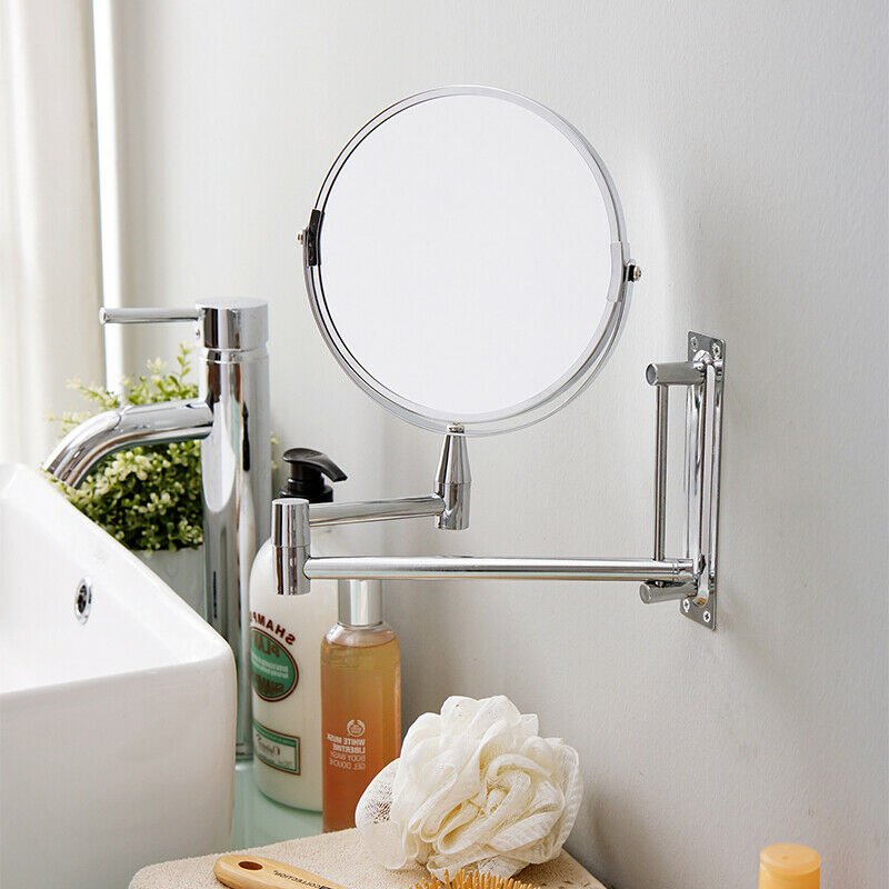 Cosmetic Wall Mirror Two-Sided Swivel Magnifying Mirrors Extender Makeup Shaving