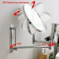 Cosmetic Wall Mirror Two-Sided Swivel Magnifying Mirrors Extender Makeup Shaving