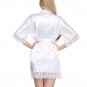 Women's Robe Lace Bridal Nightgown Sleepwear Sexy Kimono Satin Short Bathrobe