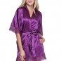 Women's Robe Lace Bridal Nightgown Sleepwear Sexy Kimono Satin Short Bathrobe