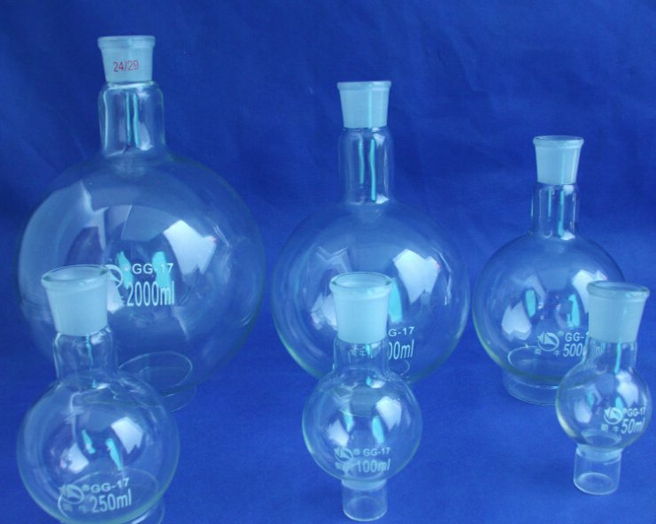 Glass Boiling Flask 500ml Laboratory Chemistry Single Neck Round Bottom Beak