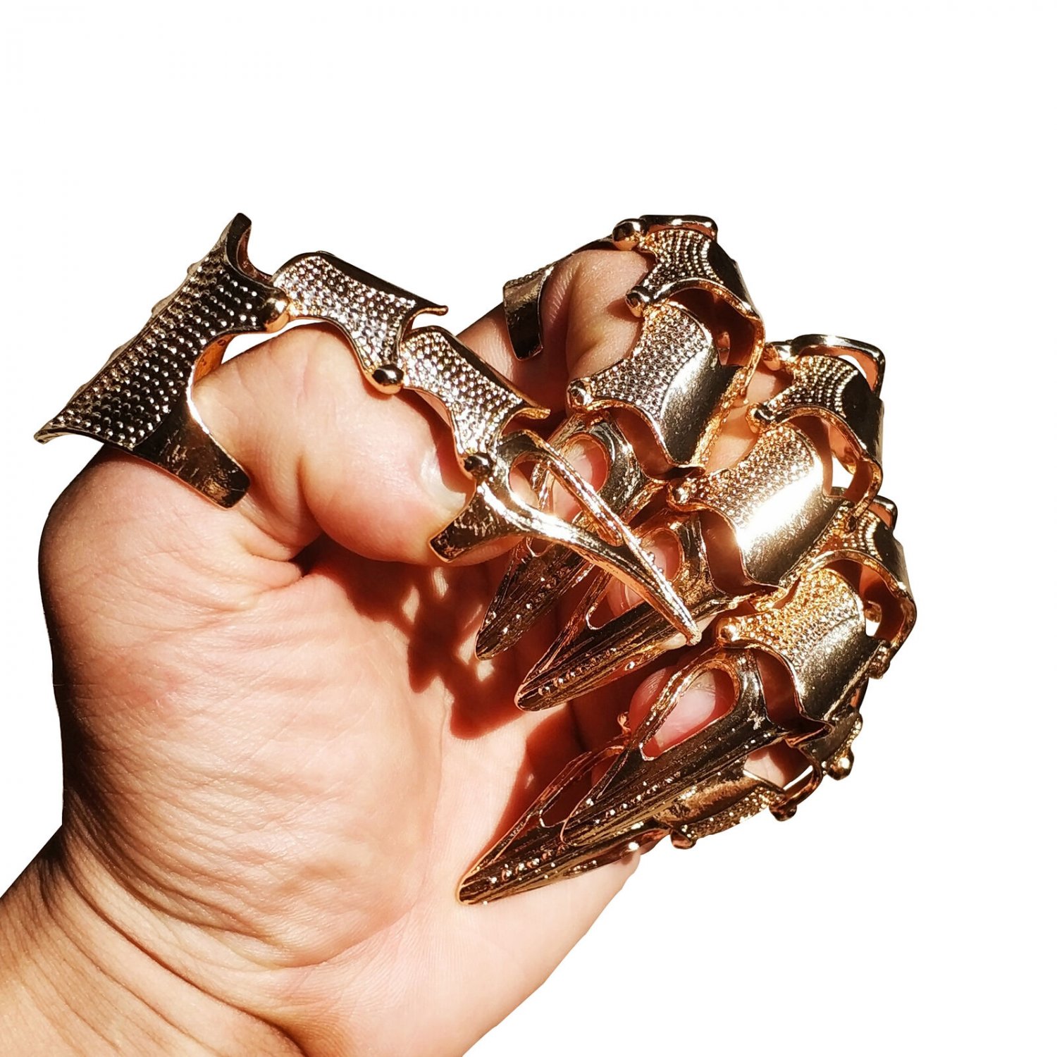Unisex Full Finger Claw Ring 5 Piece Set Skull Gothic Armor Punk Knight