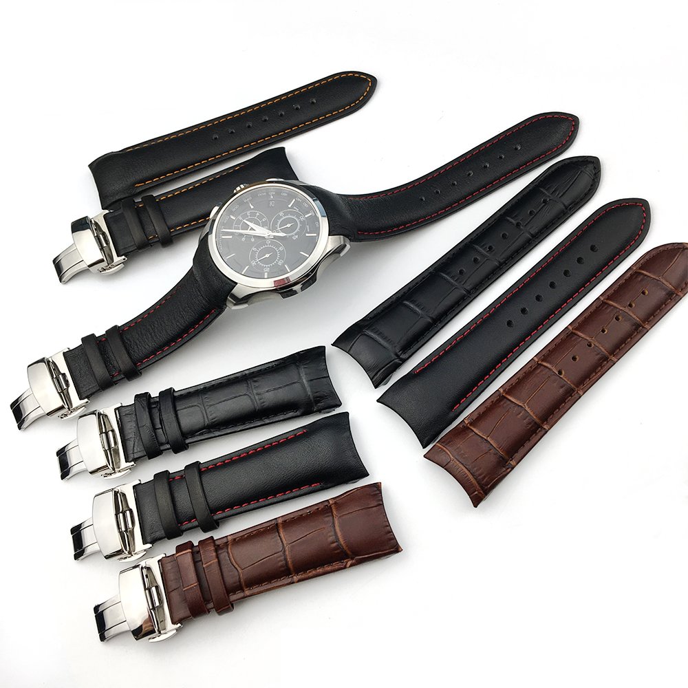 Genuine Leather Watch Band For Tissot T035 Strap Butterfly Buckle Replacement