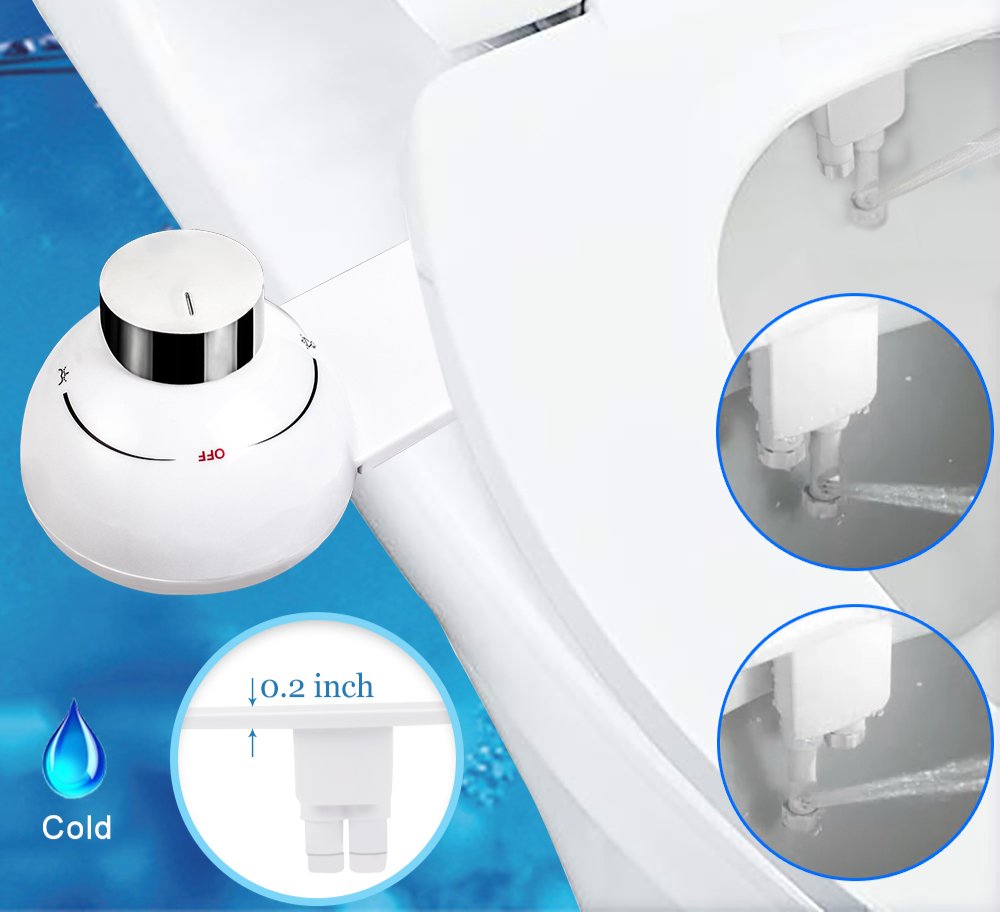 Mechanical Bidet Toilet Seat Attachment Dual Nozzle Sprayer Shower WC Cleaning