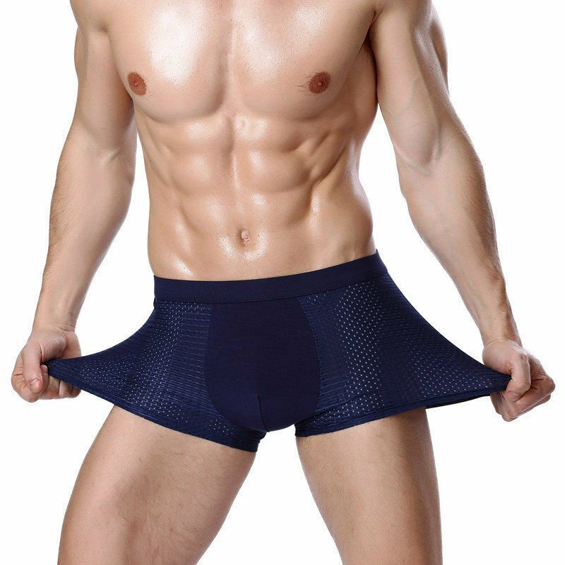 Mens Bamboo Underwear 4 Pack Boxers Men Briefs Solid Color L-5XL Size Shorts