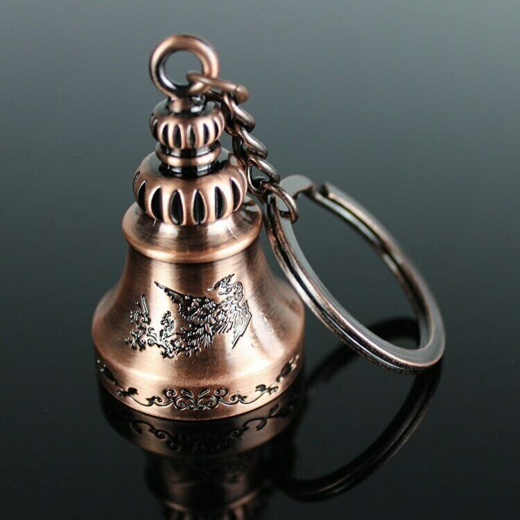 Key Chain Wind Bell Vintage Chinese Mascot Bell Metal Keychain Retro Key Holder