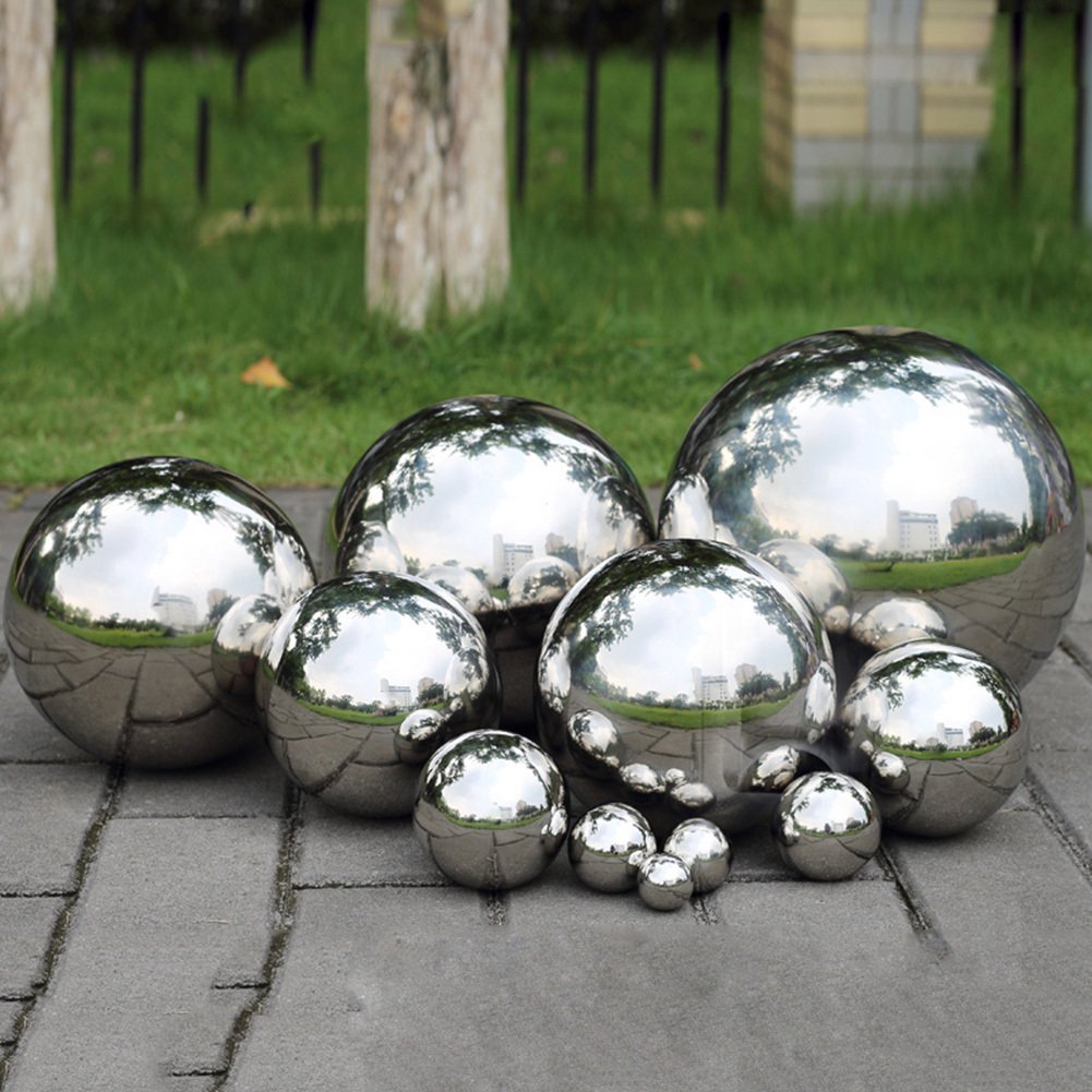 Stainless Steel Mirror Sphere Hollow Garden Decoration Gazing Ball 150mm