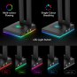 RGB Headset Stand with 3.5mm AUX and 2 USB Ports Gamers PC Desk Accessories