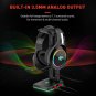 RGB Headset Stand with 3.5mm AUX and 2 USB Ports Gamers PC Desk Accessories
