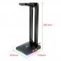 RGB Headset Stand with 3.5mm AUX and 2 USB Ports Gamers PC Desk Accessories
