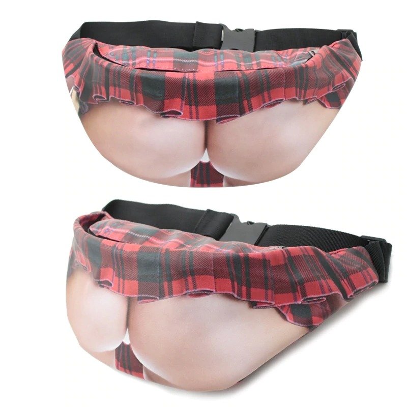 Funny Fanny Pack Girl Thong Unisex Waist Bag Travel Pouch Belt Organizer Zipper