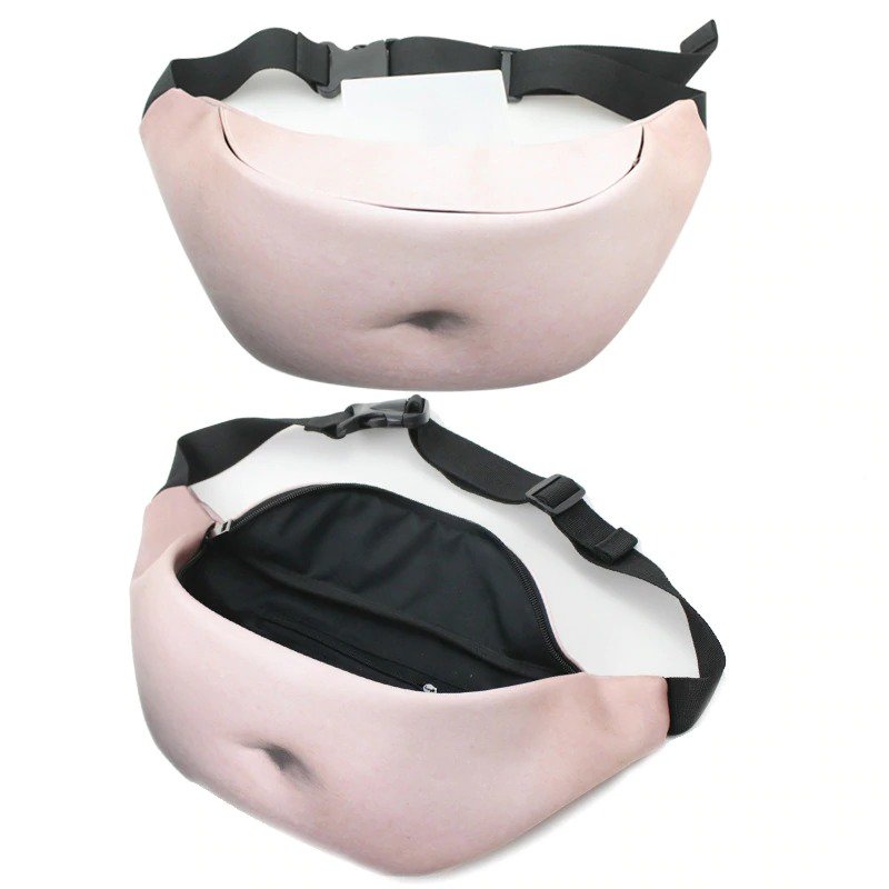 Funny Fanny Pack Beer Belly Mens Waist Bag Travel Pouch Belt Organizer Zipper