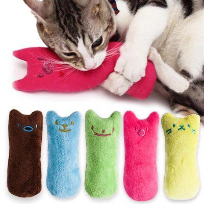Plush Cat Toys Funny Interactive Pet Kitten Chewing Toy Claw Bite Ball Colorful