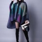 Women Oversize Poncho Pullover Scarf Open Shawl Winter Warm Plaid Cape Wraps