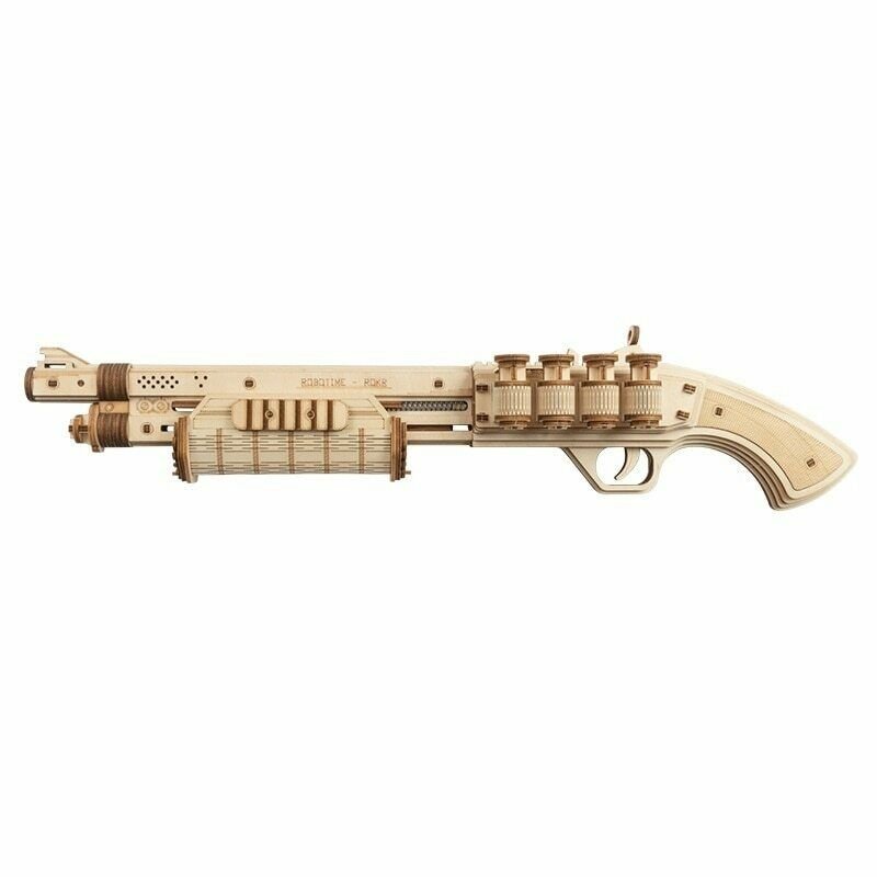 Pump Action Gun Wooden Building Blocks DIY Assembly Set Toy Gift for Children Adult