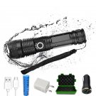 LED Flashlight Powerful Light Beam Zoom USB Rechargeable Torch Camping Hiking