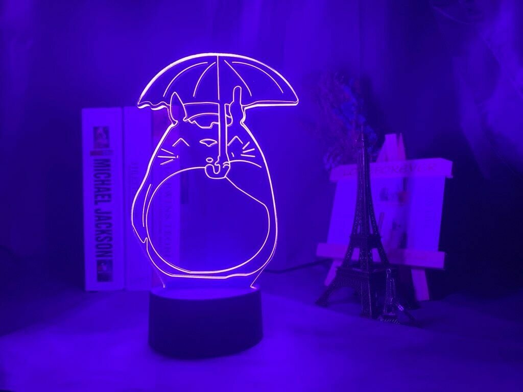 Anime My Neighbor Totoro LED Night Light Lamp 3D Illusion Decoration Multi Color
