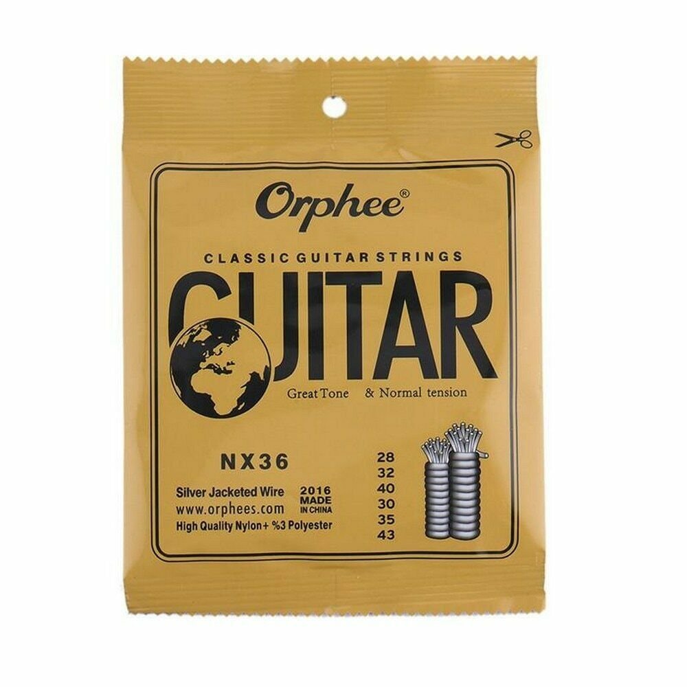 Orphee Acoustic Guitar Strings Nylon Silver Plated Wire String Normal Tension