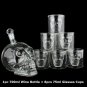 Transparent Skull Bottle 75ml Glass Cup 700ml Decanter 7 Piece Set Shot Glasses