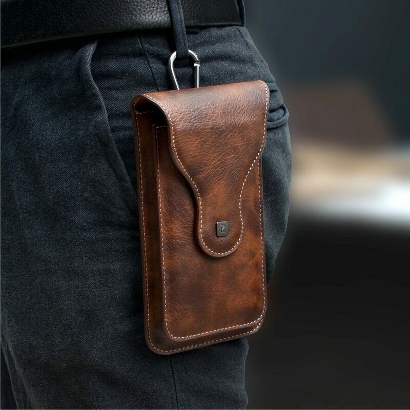 Belt Clip Holster Case for Mobile Phones Holder 2 Pouch Bag Artifical Leather