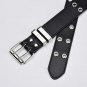 Women Riveted Decor Fashion Genuine Leather Belt with Metal Chain Pin Buckle