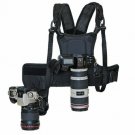 Dual Camera Carrying Chest Harness System Vest Quick Strap with Side Holster