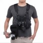 Dual Camera Carrying Chest Harness System Vest Quick Strap with Side Holster