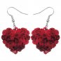 Women Heart Shape Rose Earrings Acrylic Valentine's Day Drop Dangle Jewelry Girl
