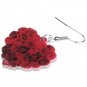 Women Heart Shape Rose Earrings Acrylic Valentine's Day Drop Dangle Jewelry Girl