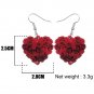Women Heart Shape Rose Earrings Acrylic Valentine's Day Drop Dangle Jewelry Girl