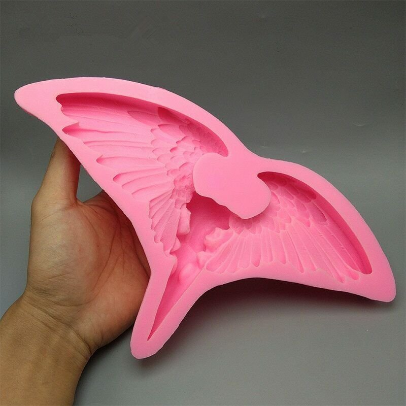 3D Crow Skull with Wings Silicone Mold Fondant Cake Resin Chocolate Candy Mould