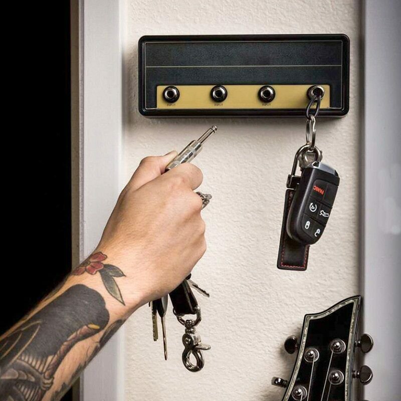 Guitar Amp Jack Plug In Keychain Key Holder Rack Wall Mount Vintage Amplifier