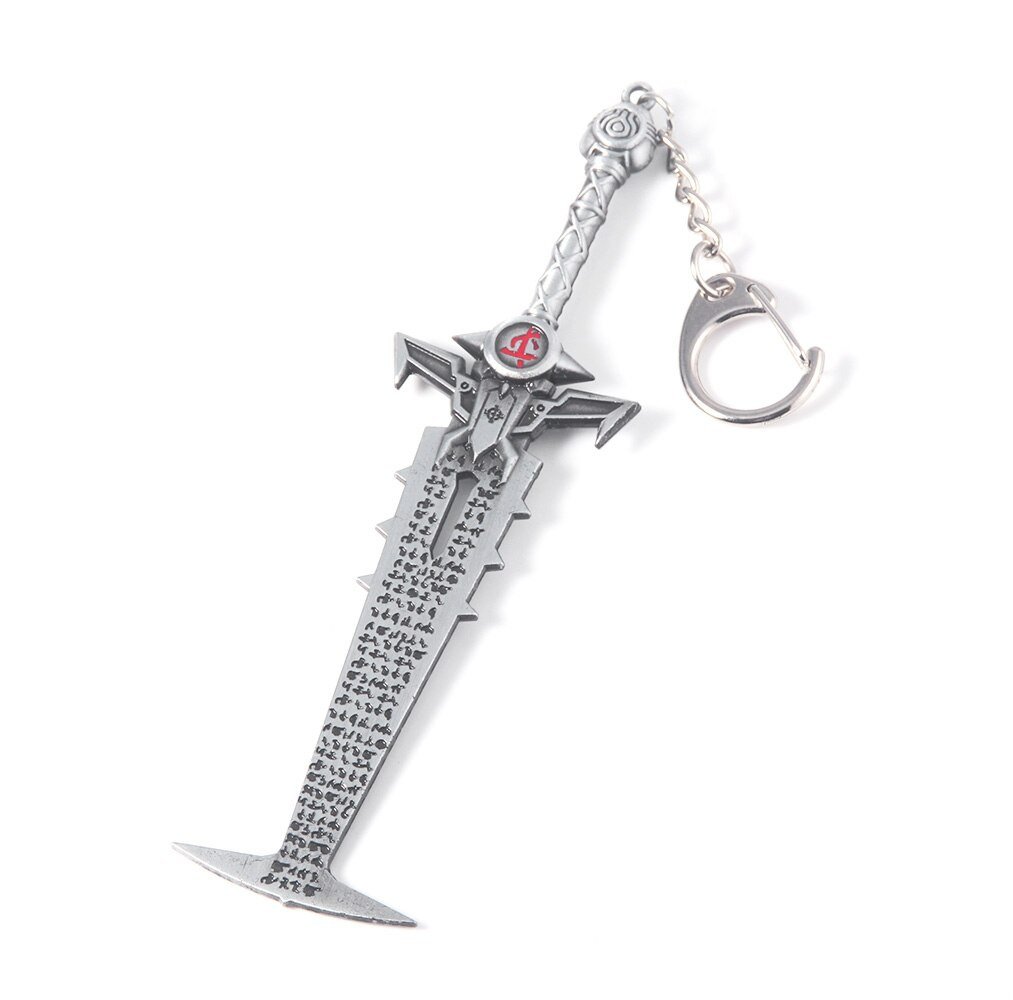 Doom Theme Keychains Crucible Blade & Slayer Gate Key Keyring Metal Pendant