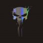 Punisher Skull Sticker Reflective Foil Holographic Decals for Car, Helmet, Skate