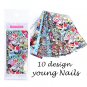 Colorful Cartoon Graffiti Style Nail Art Transfer Foil Stickers Adhesive Decal