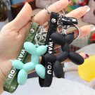 Poodle Balloon Dog Keychain Silicone Key Ring Pendant CUTE Animal Multicolor New