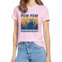 Funny Gangster Cat Meme Women T-Shirt Humor Tops Female Clothes Pew Pew Madafaka