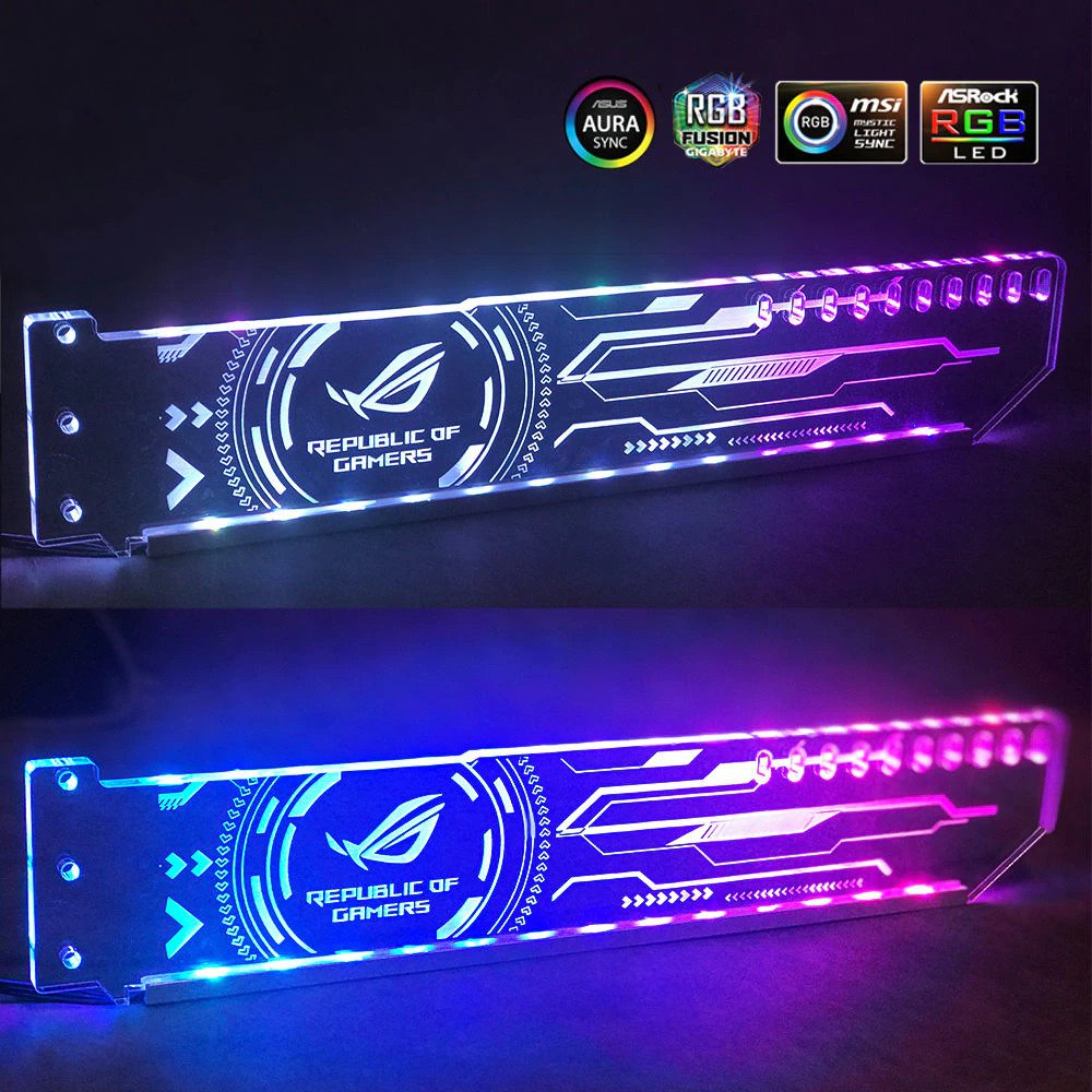 Custom Design Horizontal Video Card Support Bracket GPU Stand ARGB LED Lights