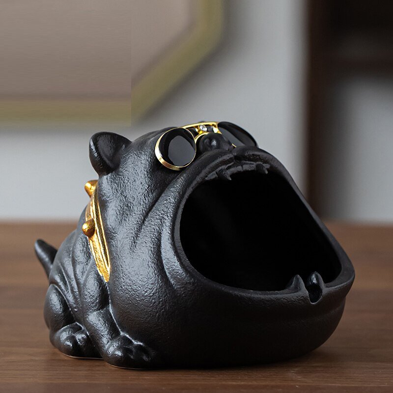 Cartoon Dog Ceramic Ashtray Animal Shape Desktop Home Office Decoration