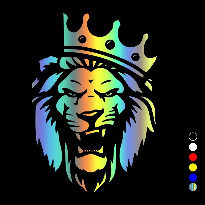 King Lion Plastic Waterproof Stickers Various Sizes & Colors Car, Motorcycle Decor Decals
