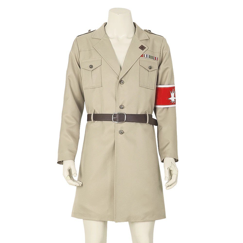 Attack on Titan Aldians Rainer Cosplay Costume Military Trench Jacket Halloween Custom Made Dress