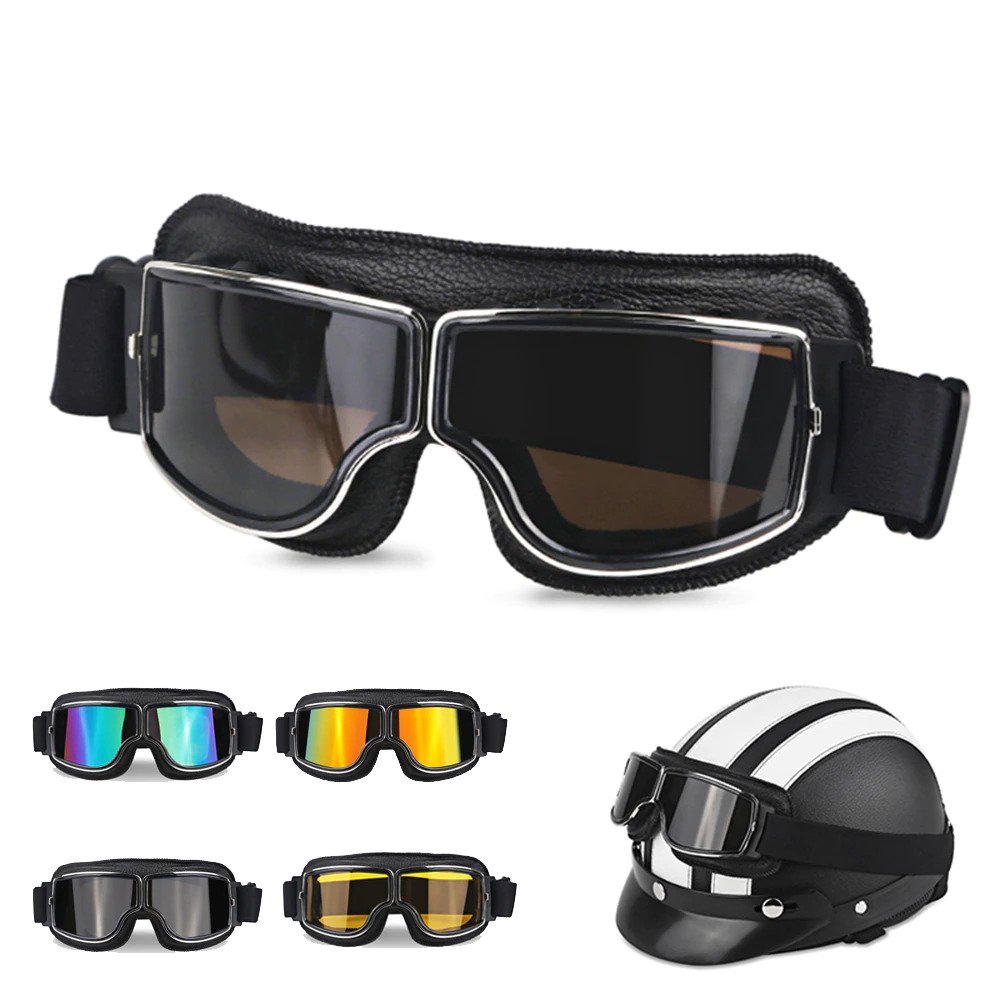 Retro Motorcycle Goggles Vintage Style Biker Glasses With Multicolor   636c0b4f0252f 489756b 