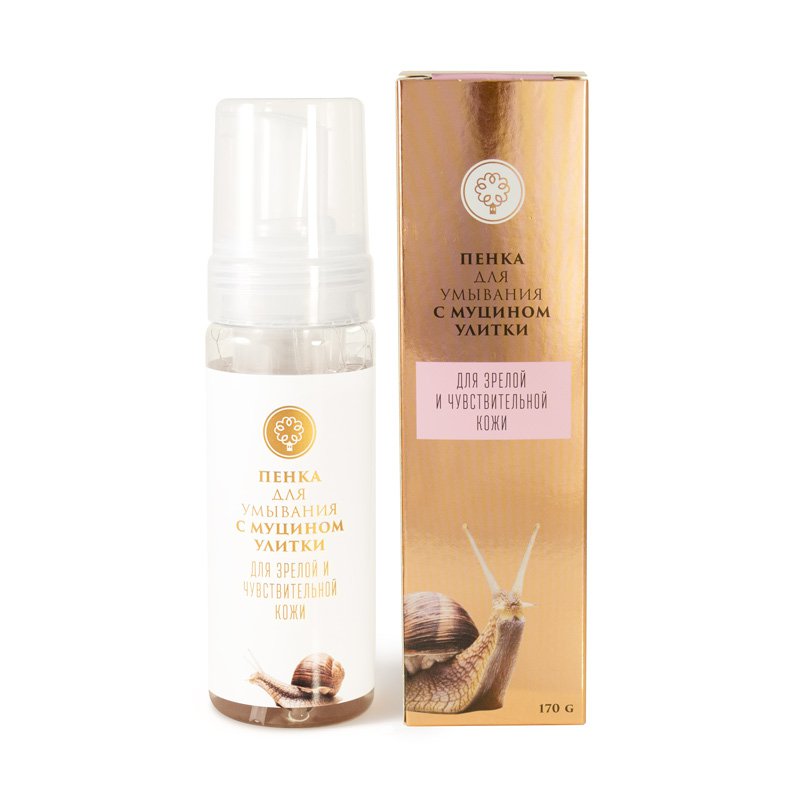 Facial Cleansing Foam with Snail Mucin for Mature and Sensitive Skin, 6 ounces