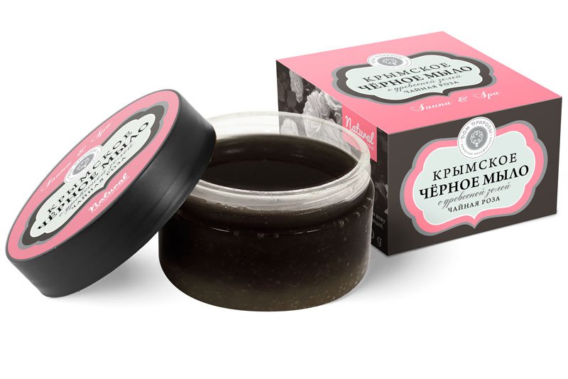 Crimean black soap "Tea Rose", 9.5 ounces