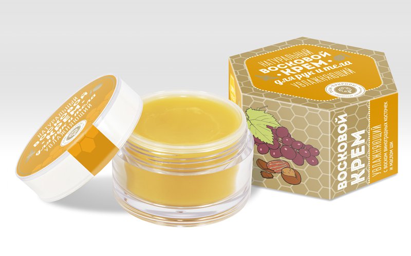 Natural Moisturizing Wax Cream with Grape Seed Wax and Shea Butter, 1.8 ounces