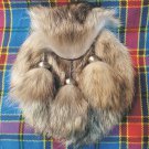 COYOTE FUR SPORRAN:Leather Body-Flap Alike Coyote Head