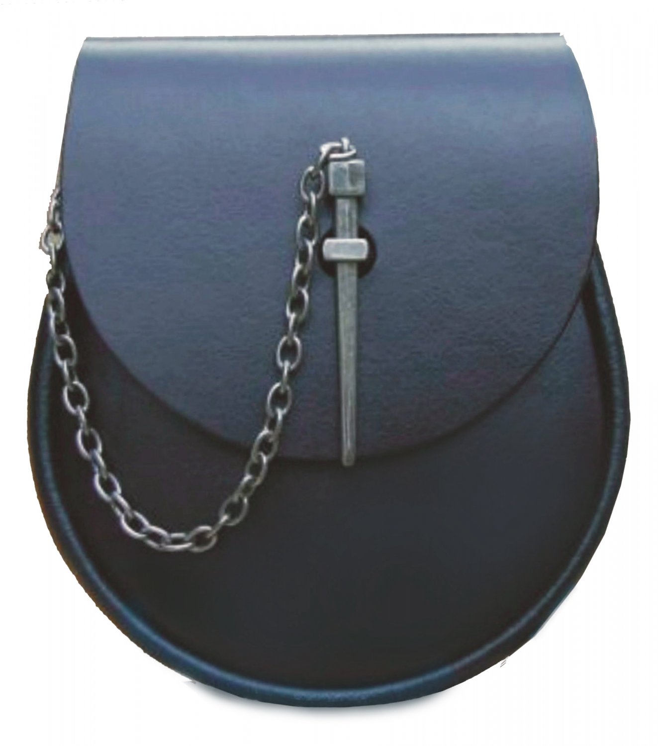 GRAND-LEATHER SPORRAN:Top Grade Real Leather-Dashing Drop Pin Lock