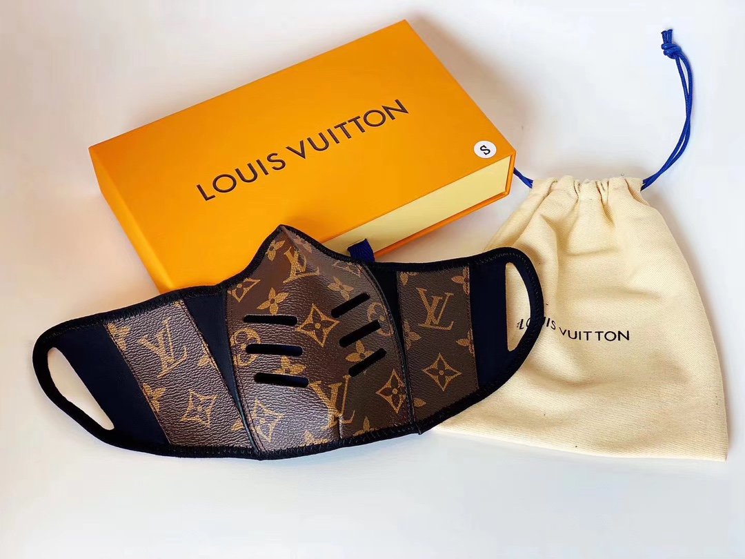 Louis Vuitton Monogram Brown Leather Face Mask - Luxuryeasy